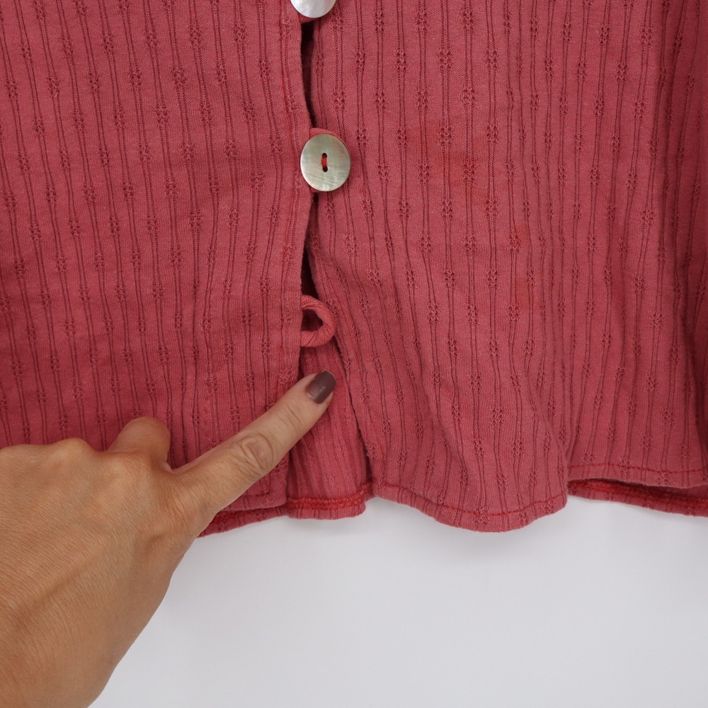 Rabbit Rabbit Rabbit Designs Cardigan Womens 16 Pink Button-Down Good - Picture 3 of 6